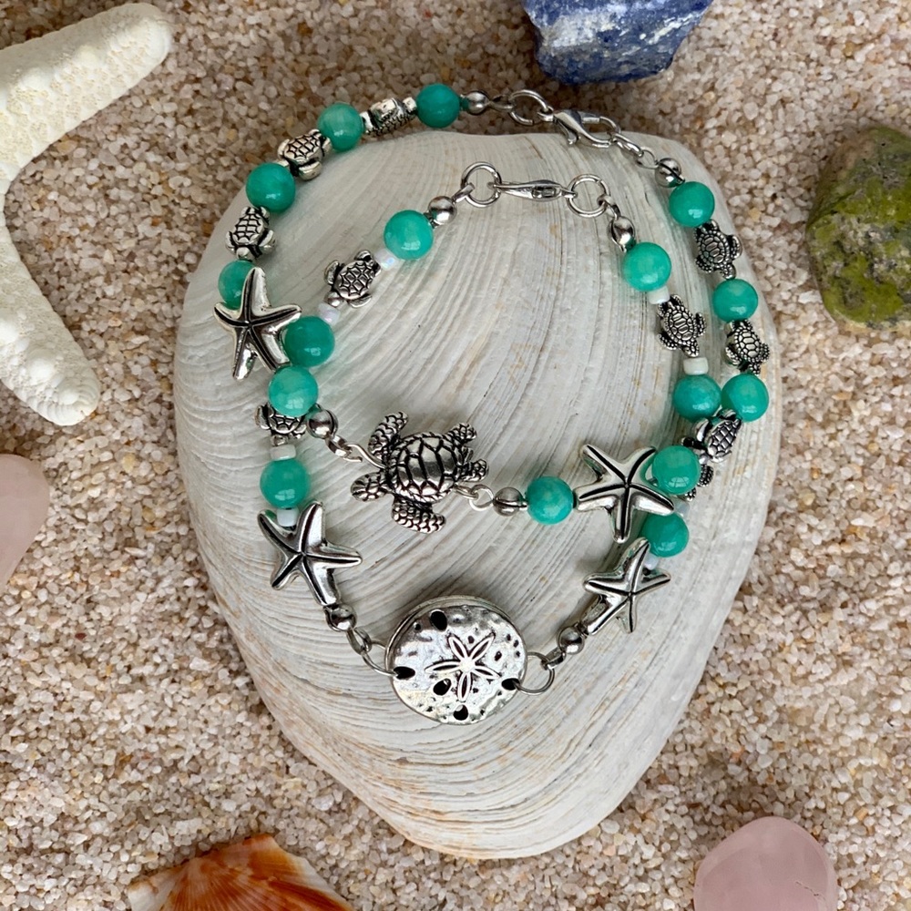 🌴🐚 Aqua Quartz Bracelet